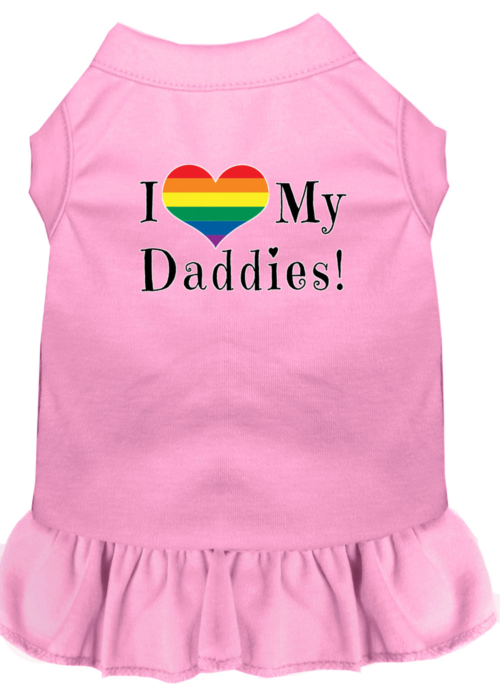 I Heart my Daddies Screen Print Dog Dress Light Pink XXL